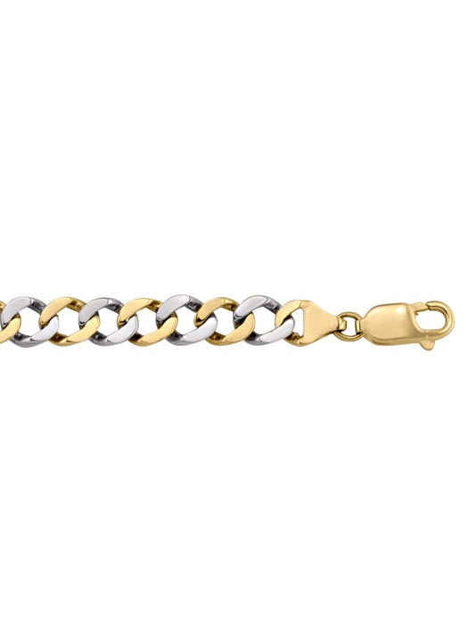 N2313 - TWO TONE GOLD SOLID LINK BRACELET