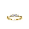 3 Stone Twisted Shank Engagement Ring