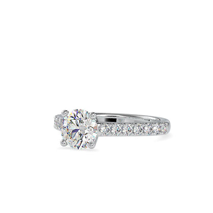 Petite 4 Prong French Pave Diamond Engagement Ring