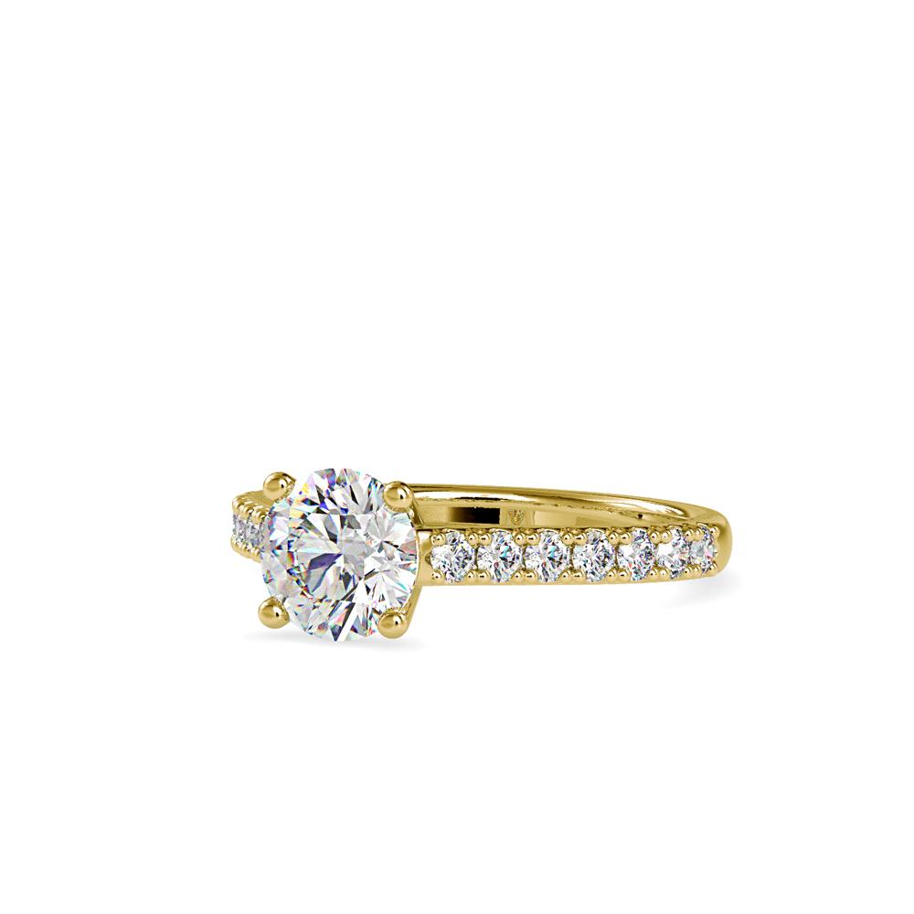 Petite 4 Prong French Pave Diamond Engagement Ring