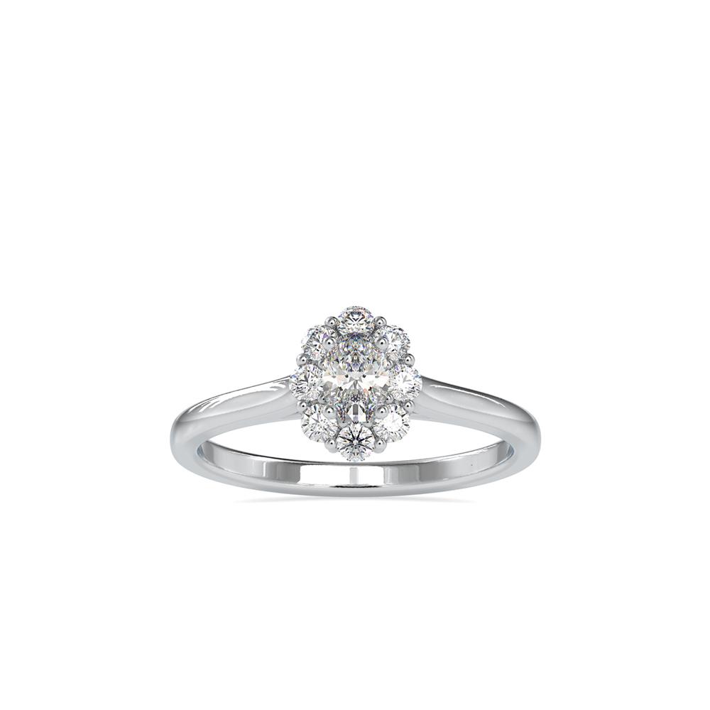 Oval 4 Prong Diamond Ring