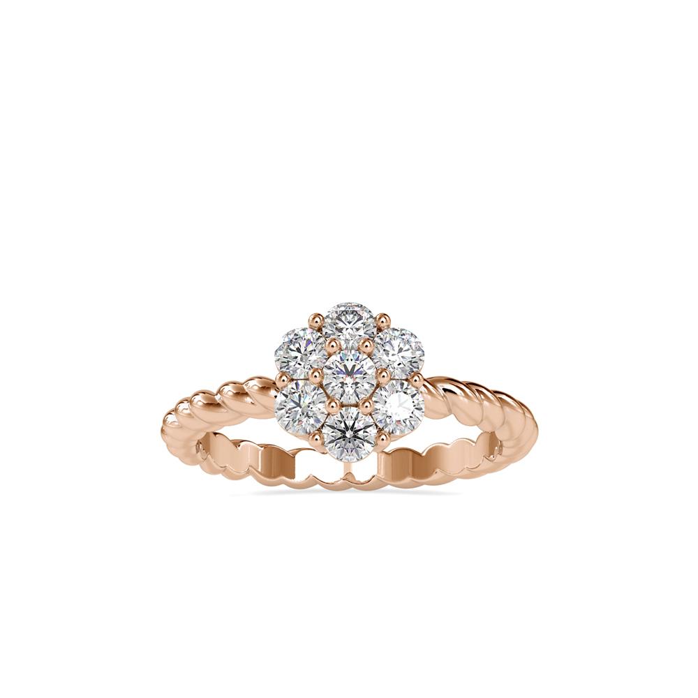Diamond Cluster Twisted Wire Ring