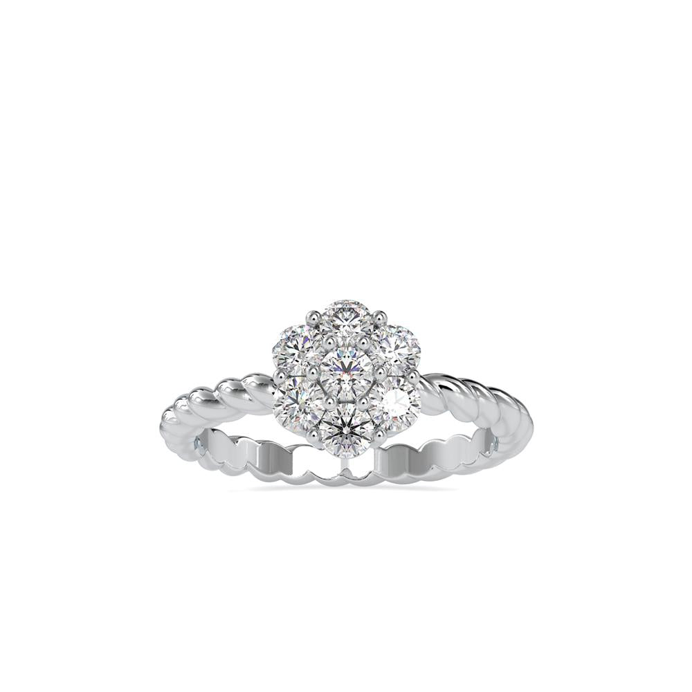 Diamond Cluster Twisted Wire Ring