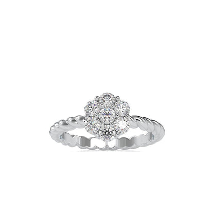 Diamond Cluster Twisted Wire Ring