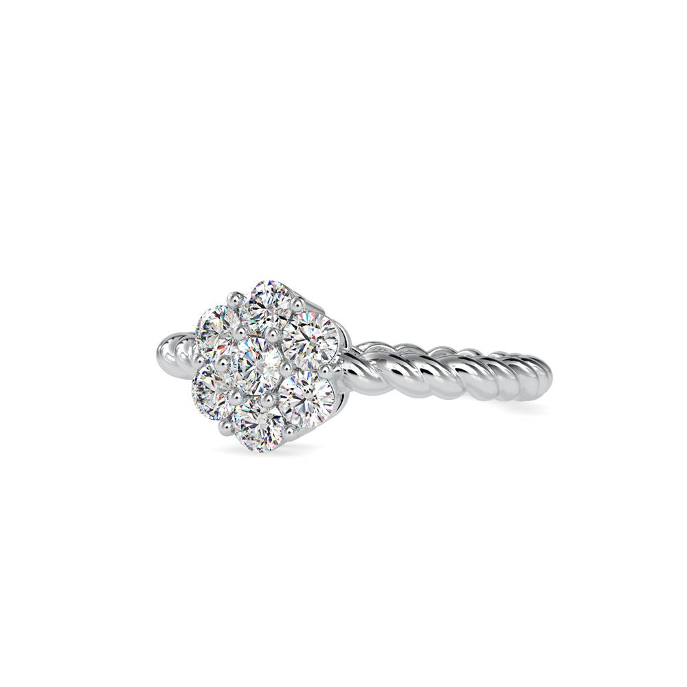 Diamond Cluster Twisted Wire Ring