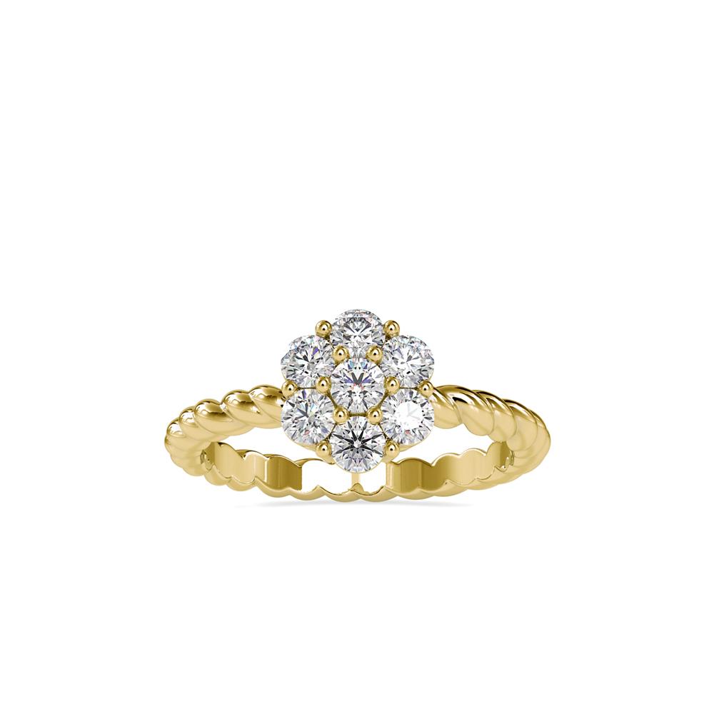 Diamond Cluster Twisted Wire Ring