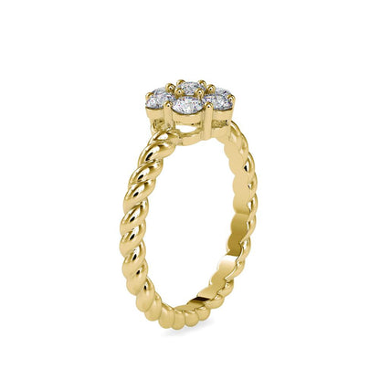 Diamond Cluster Twisted Wire Ring
