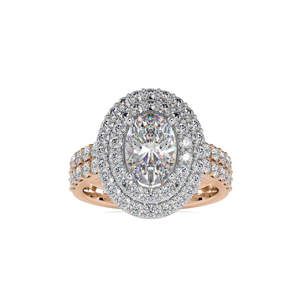 Oval Double Halo Diamond Engagement Ring