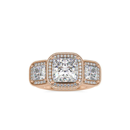 Vintage 3 Stone Diamond Engagement Ring