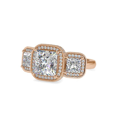 Vintage 3 Stone Diamond Engagement Ring