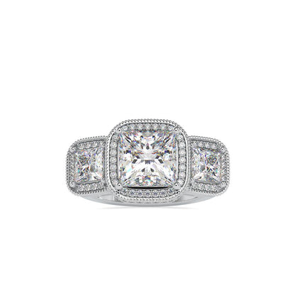 Vintage 3 Stone Diamond Engagement Ring