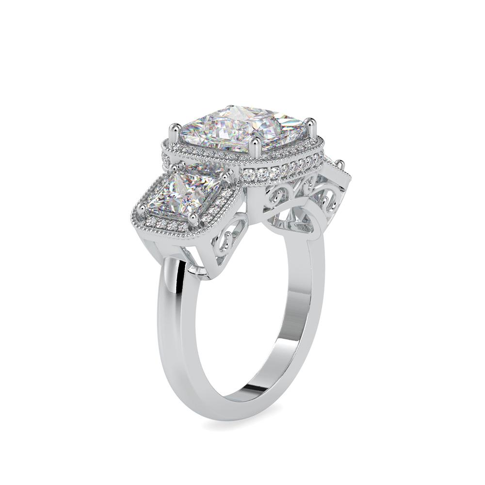 Vintage 3 Stone Diamond Engagement Ring