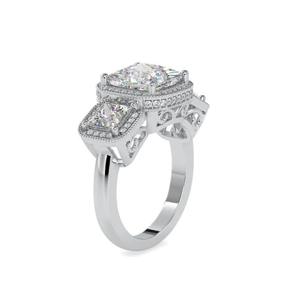 Vintage 3 Stone Diamond Engagement Ring