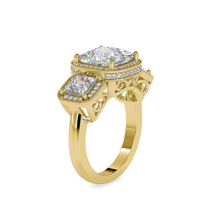Vintage 3 Stone Diamond Engagement Ring