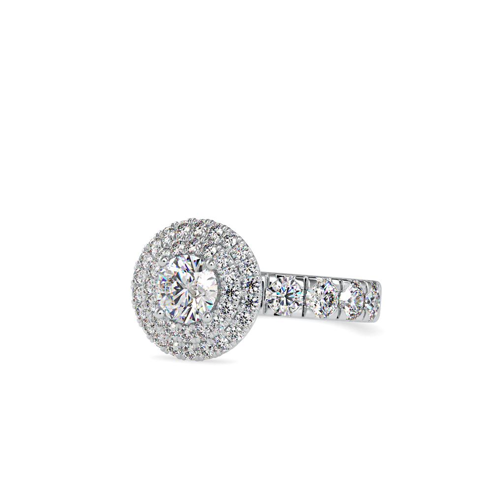 Vintage Round Duet Halo Engagement Ring