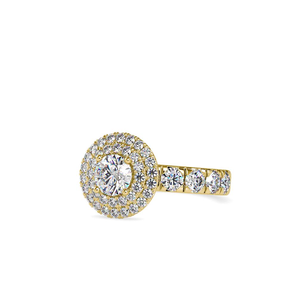 Vintage Round Duet Halo Engagement Ring