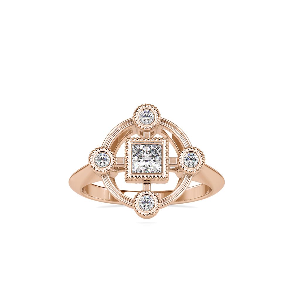 Vintage Bezel Set Diamond Engagement Ring