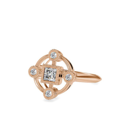 Vintage Bezel Set Diamond Engagement Ring