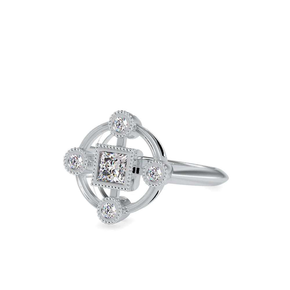 Vintage Bezel Set Diamond Engagement Ring