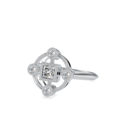 Vintage Bezel Set Diamond Engagement Ring