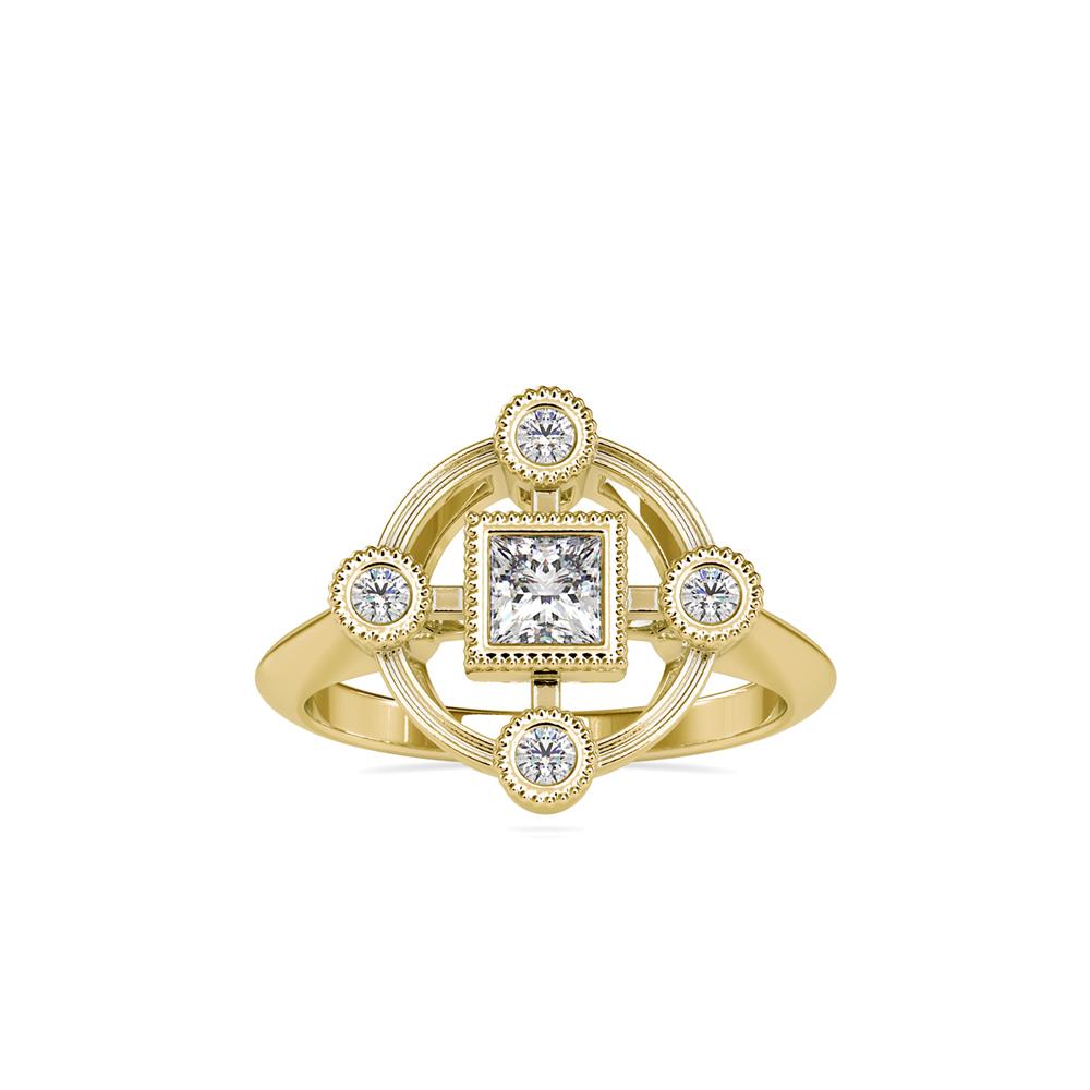 Vintage Bezel Set Diamond Engagement Ring