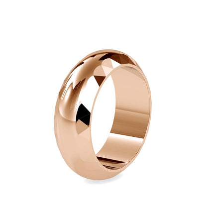 Domed Side Hammered Wedding Ring