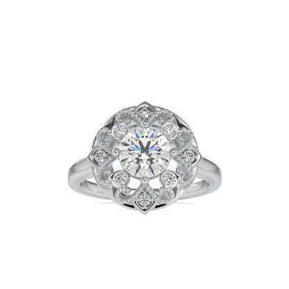 Round Vintage Halo Engagement Ring