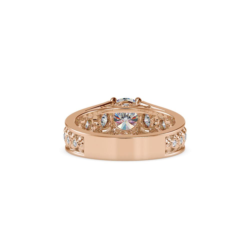 4 Duet Prongs Vintage Diamond Engagement Ring
