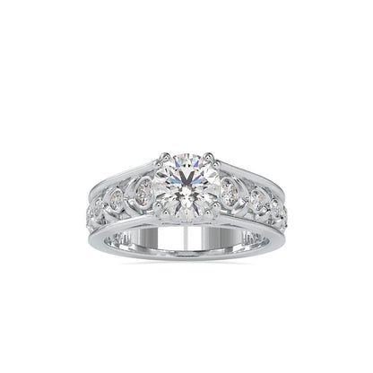 4 Duet Prongs Vintage Diamond Engagement Ring
