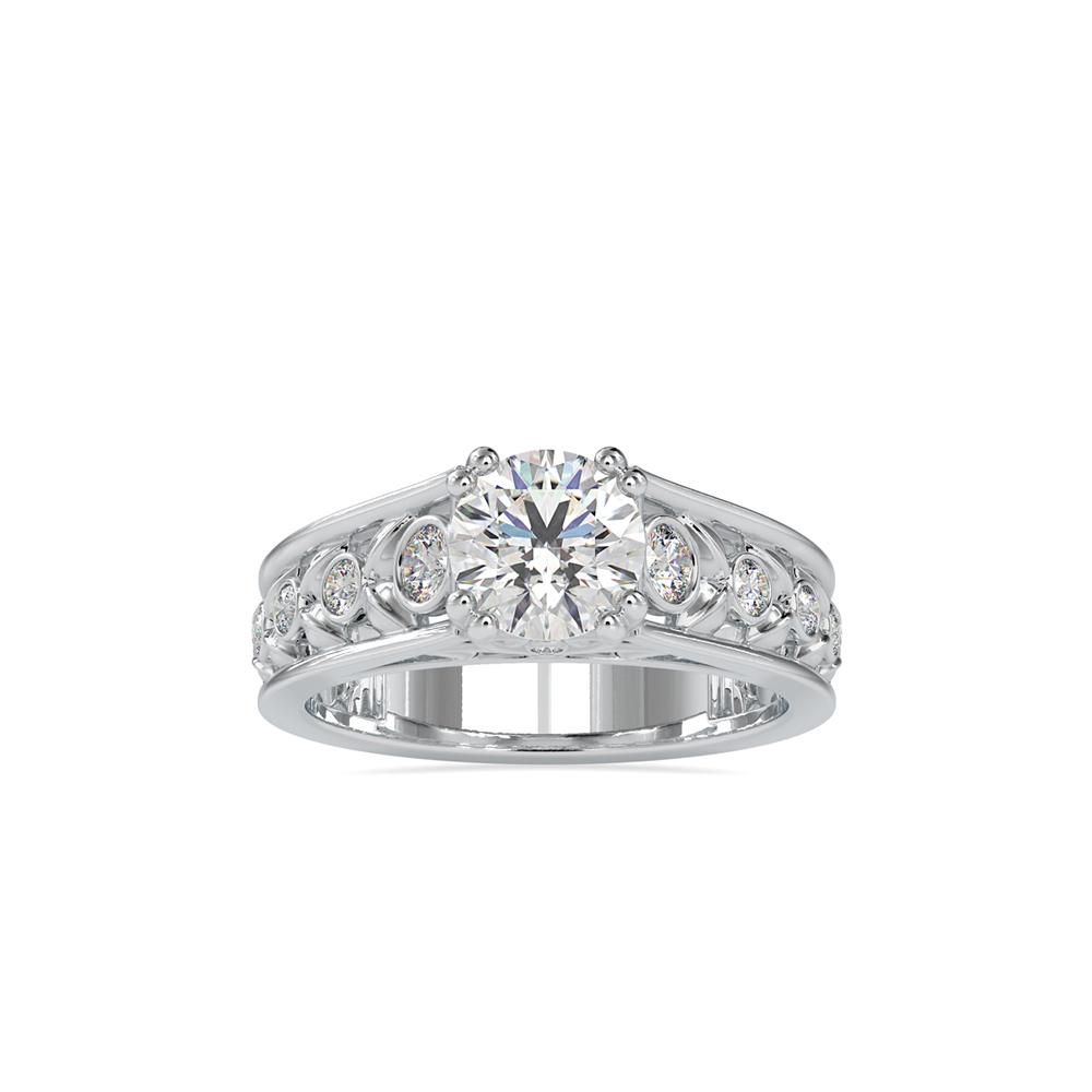4 Duet Prongs Vintage Diamond Engagement Ring
