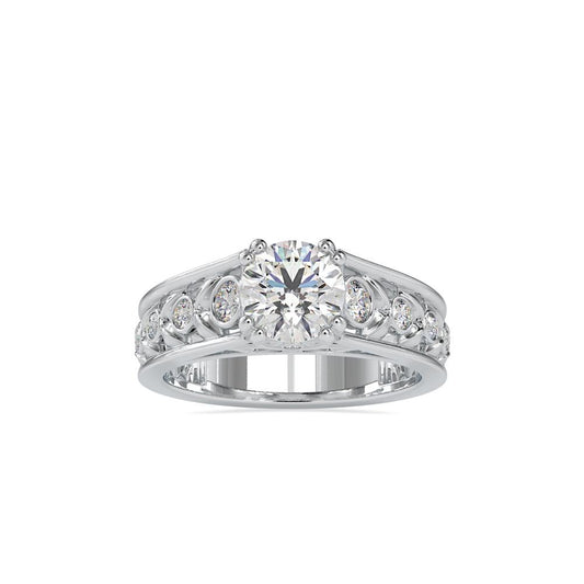 4 Duet Prongs Vintage Diamond Engagement Ring