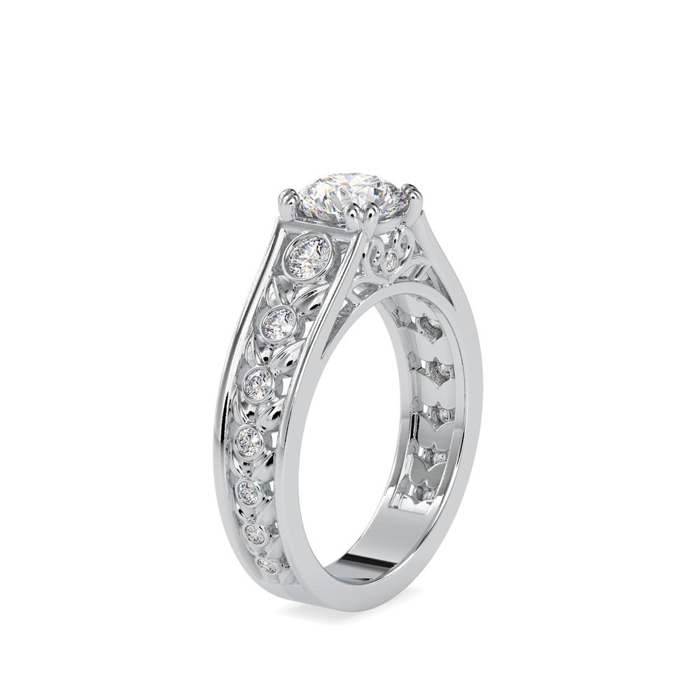 4 Duet Prongs Vintage Diamond Engagement Ring