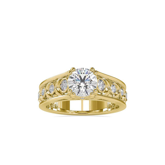 4 Duet Prongs Vintage Diamond Engagement Ring