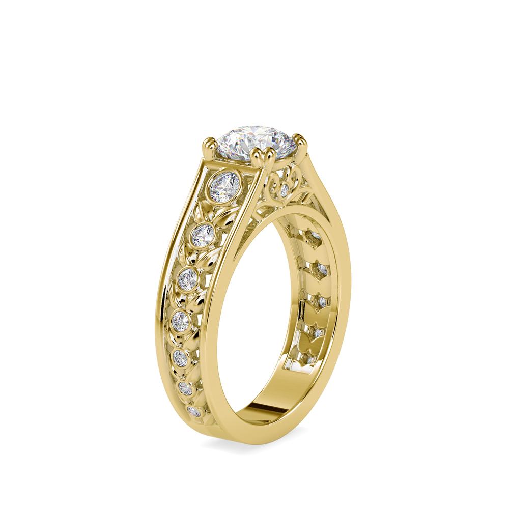 4 Duet Prongs Vintage Diamond Engagement Ring