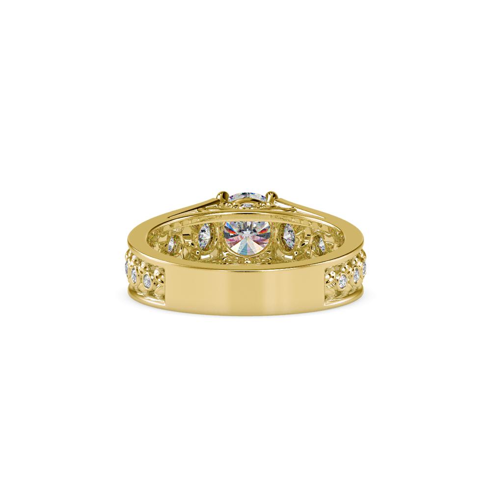 4 Duet Prongs Vintage Diamond Engagement Ring