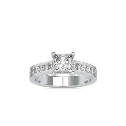 Princess 4 Prong Channel Set Diamond Engagement Ring