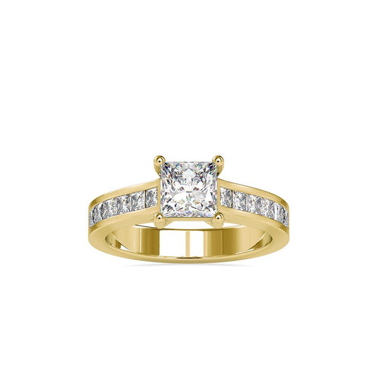 Princess 4 Prong Channel Set Diamond Engagement Ring