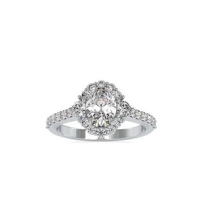 Oval shape Vintage Halo Diamond Engagement Ring