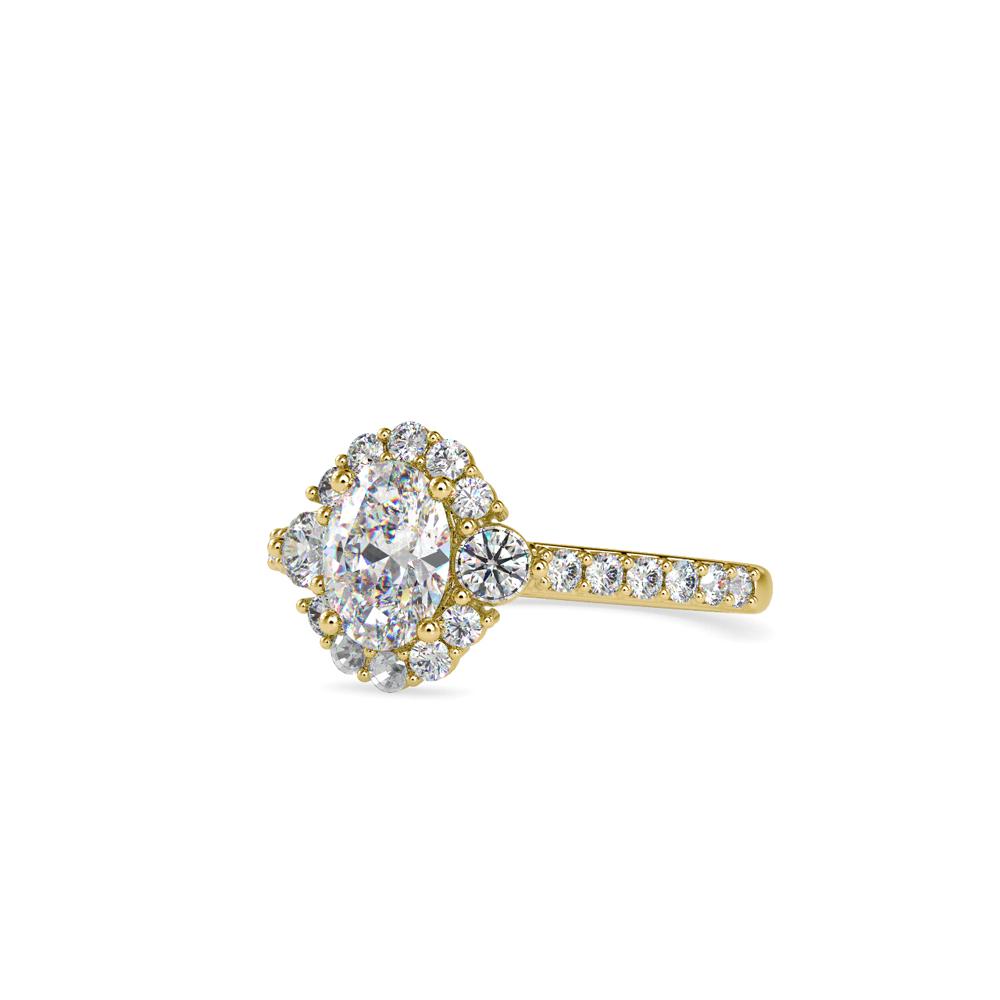 Oval shape Vintage Halo Diamond Engagement Ring