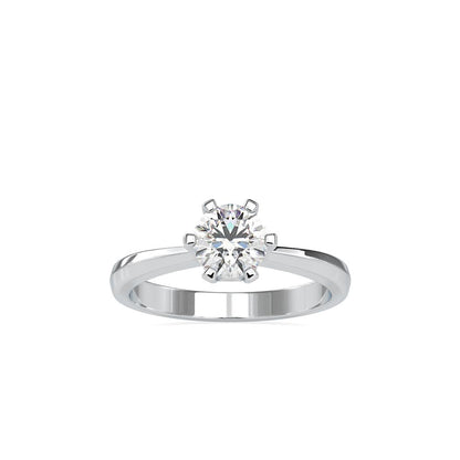 Petite 6 Prong Tapered Solitaire Engagement Ring