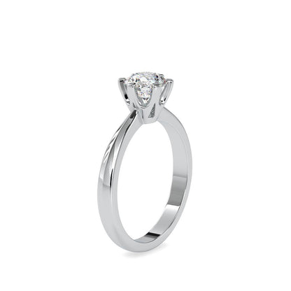 Petite 6 Prong Tapered Solitaire Engagement Ring