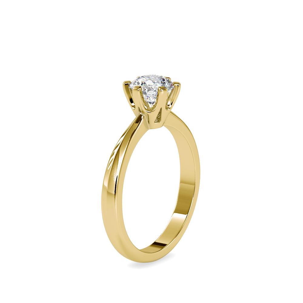 Petite 6 Prong Tapered Solitaire Engagement Ring