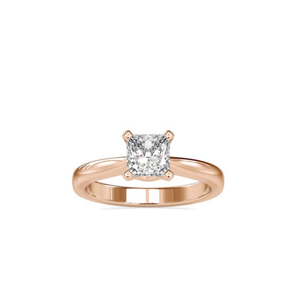 Princess Diamond Tapered Solitaire Engagement Ring