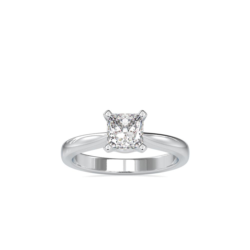 Princess Diamond Tapered Solitaire Engagement Ring