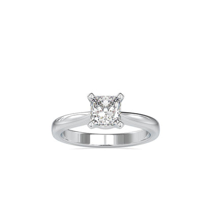 Princess Diamond Tapered Solitaire Engagement Ring