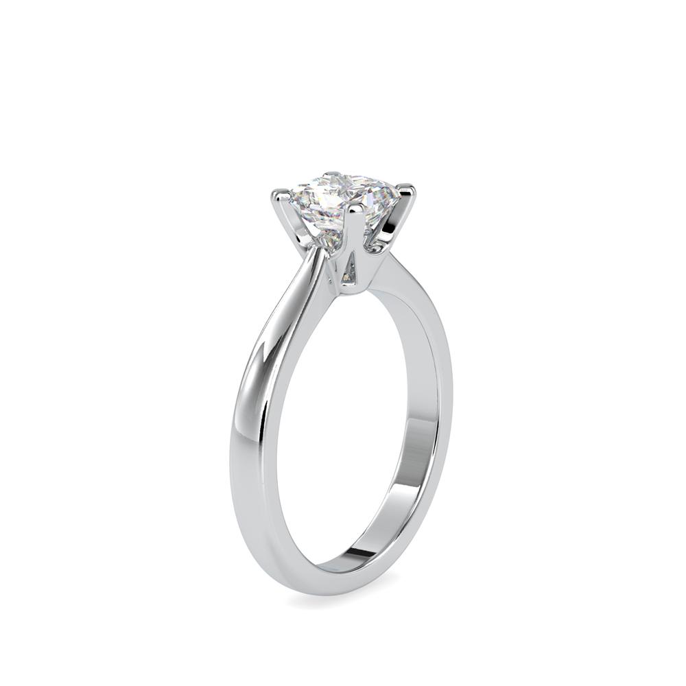 Princess Diamond Tapered Solitaire Engagement Ring