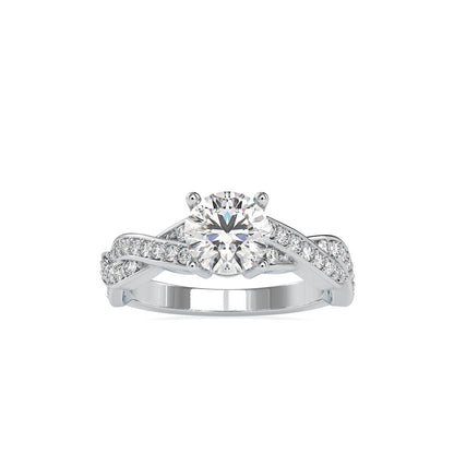 4 Prong Round Infinity Twist Diamond Engagement Ring