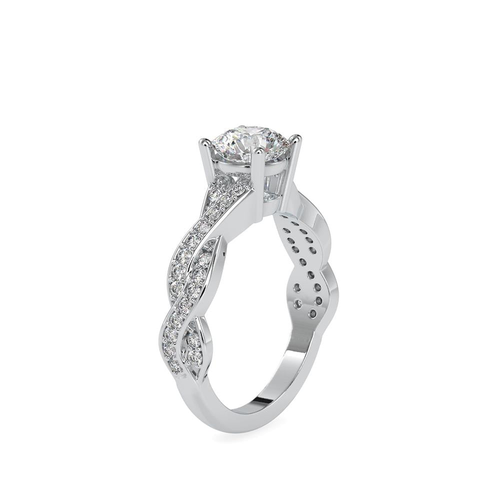 4 Prong Round Infinity Twist Diamond Engagement Ring