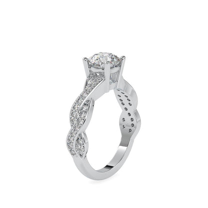 4 Prong Round Infinity Twist Diamond Engagement Ring