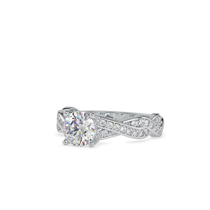 4 Prong Round Infinity Twist Diamond Engagement Ring